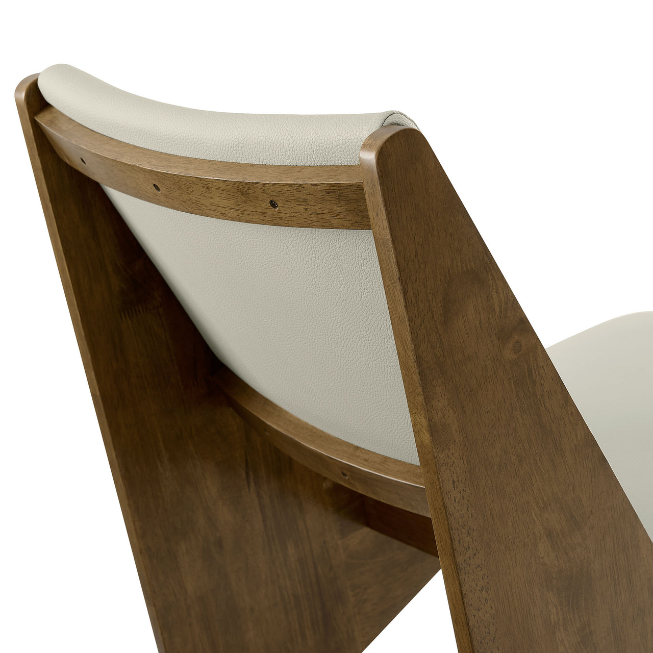 Valliora Eco-Leather Accent Chairs Set of 2, Oak & Ivory