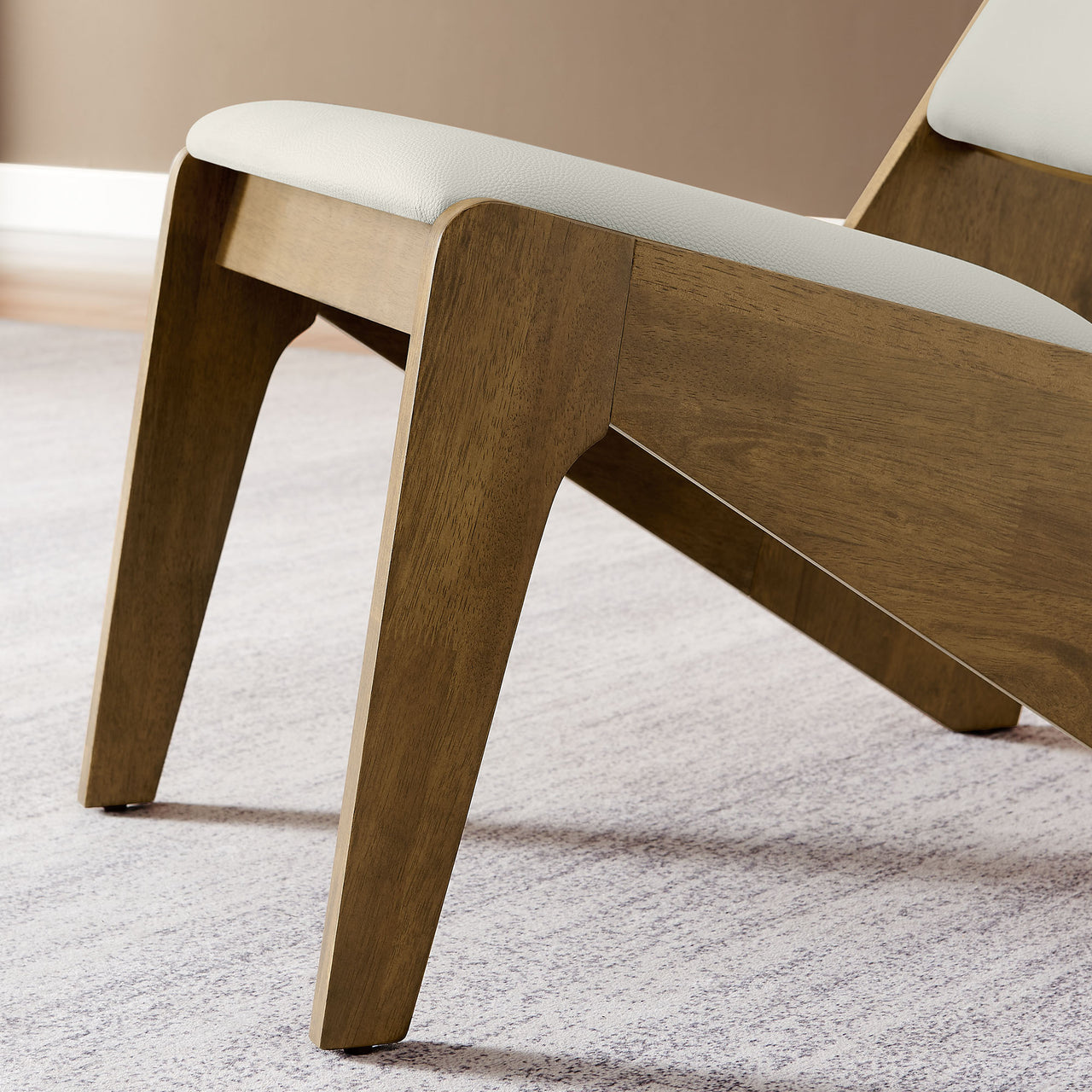 Valliora Eco-Leather Accent Chairs Set of 2, Oak & Ivory