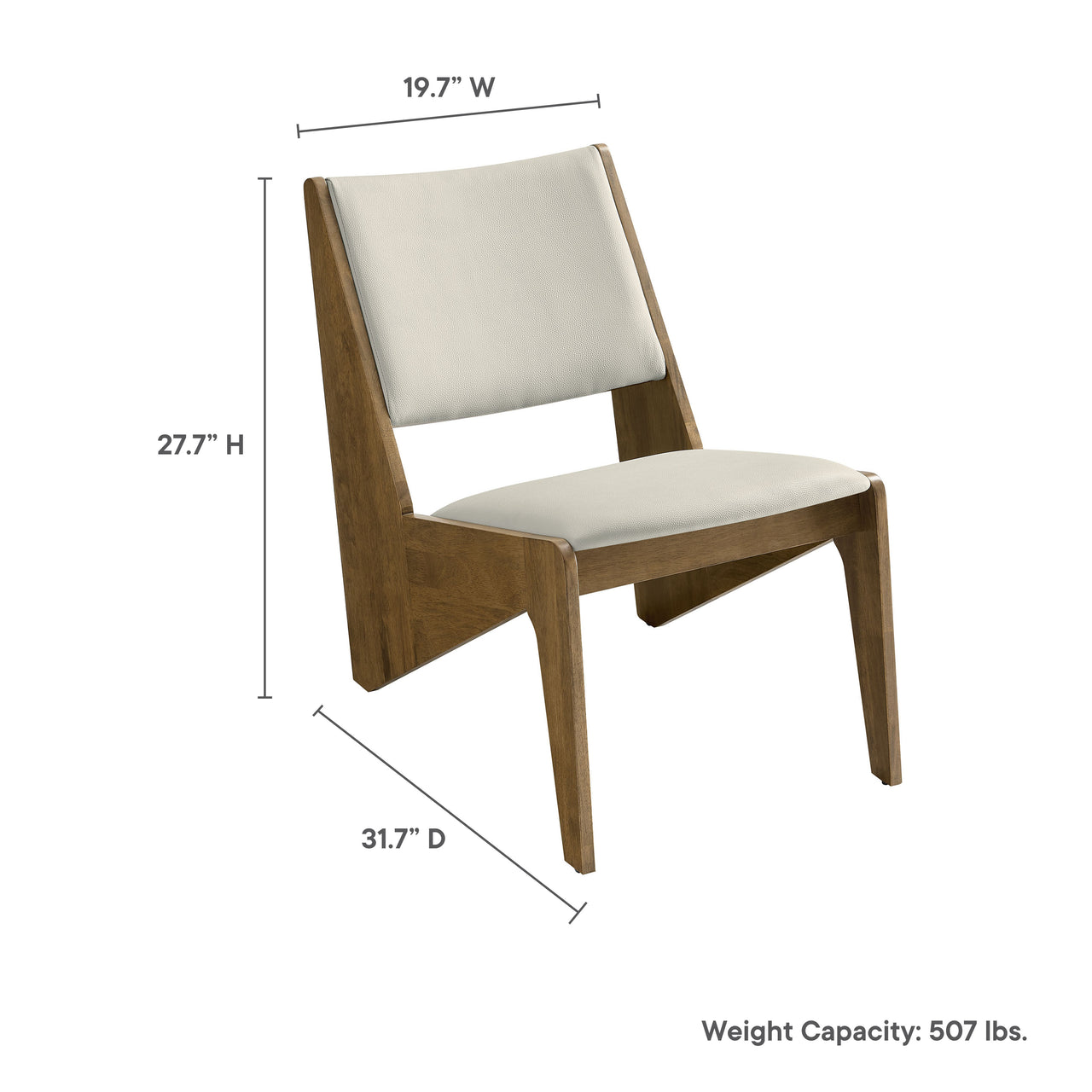 Valliora Eco-Leather Accent Chairs Set of 2, Oak & Ivory