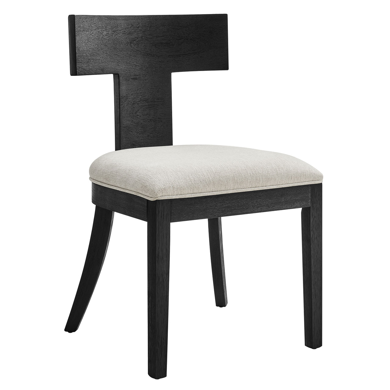 Isoldean Dining Chair Set of 2, Black & Ivory