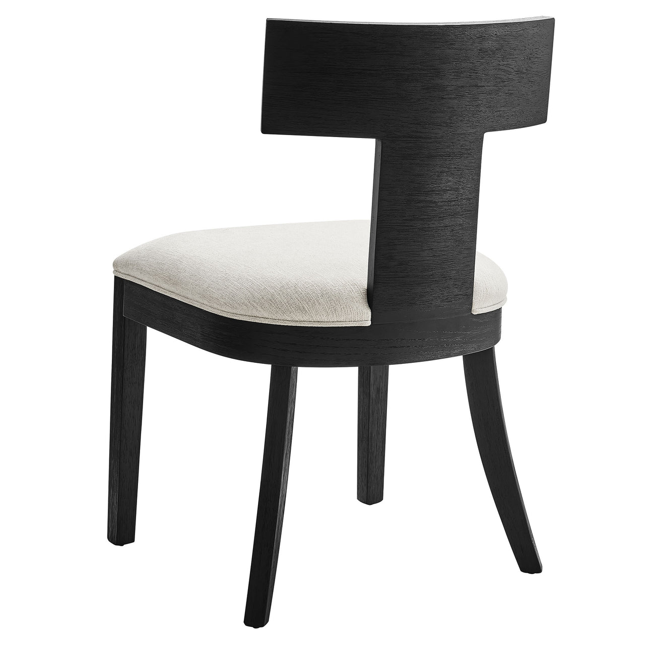 Isoldean Dining Chair Set of 2, Black & Ivory