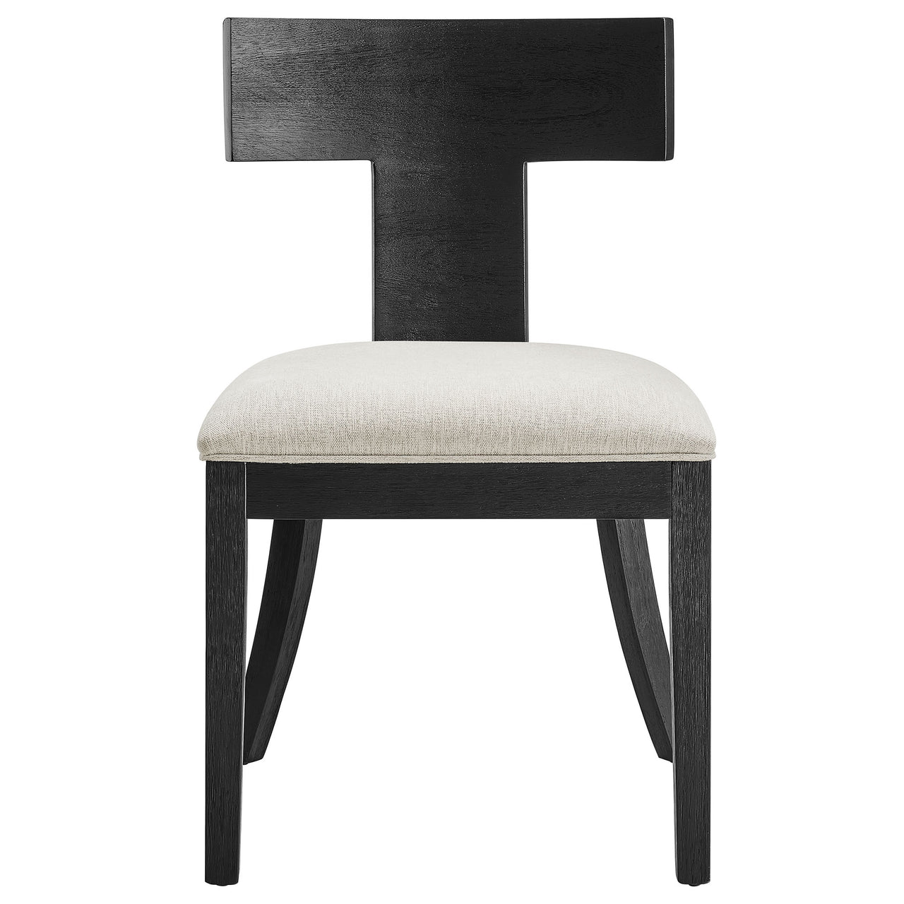 Isoldean Dining Chair Set of 2, Black & Ivory