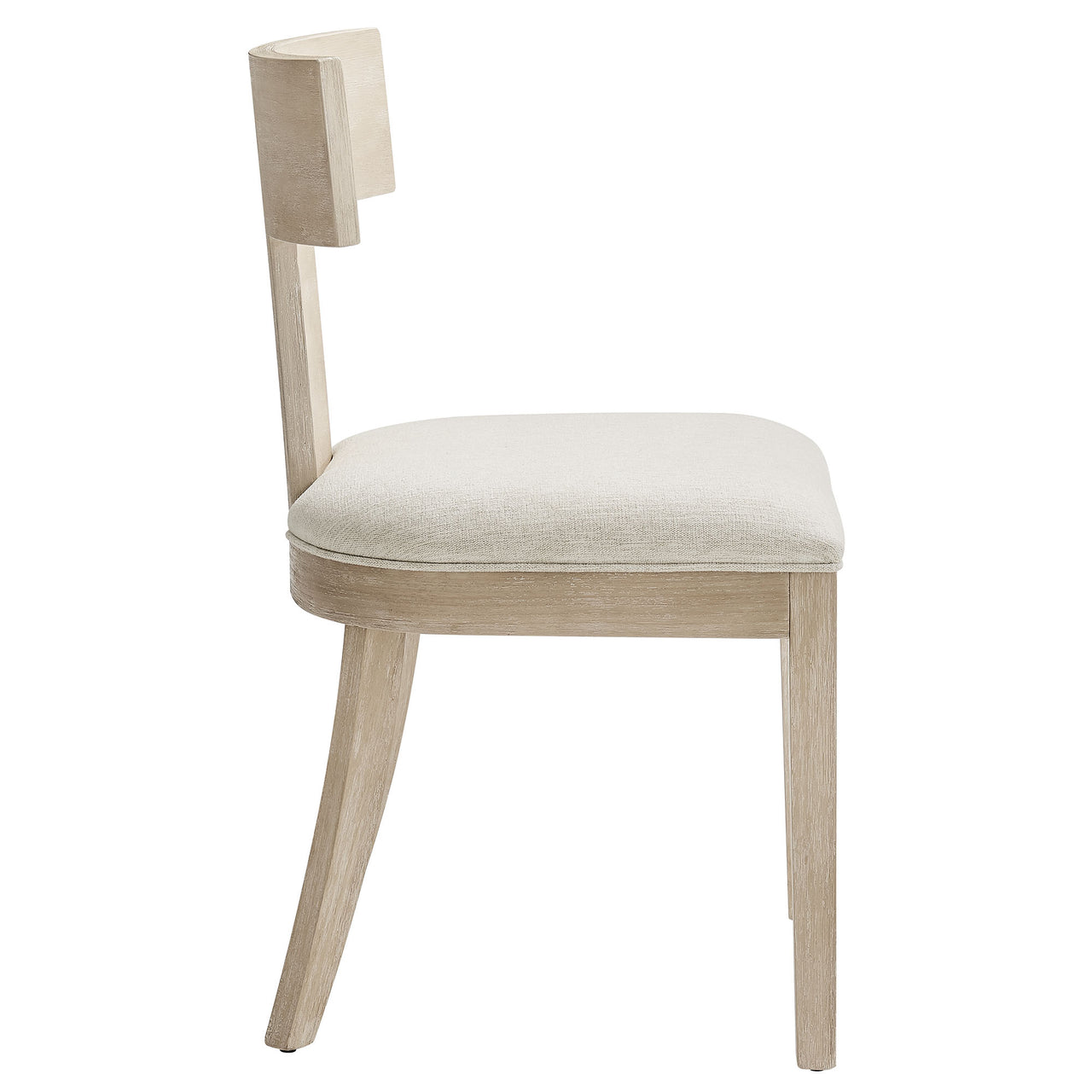 Isoldean Dining Chair Set of 2, Natural Wood & Ivory