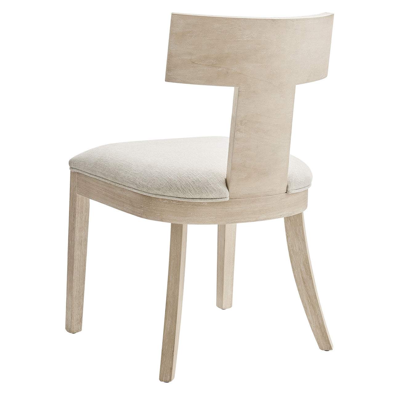 Isoldean Dining Chair Set of 2, Natural Wood & Ivory