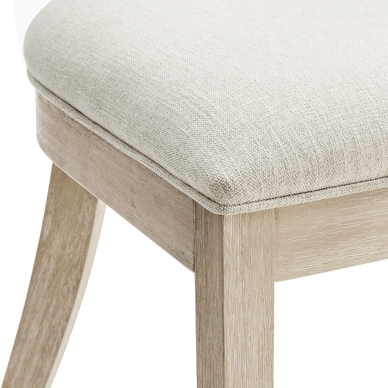 Isoldean Dining Chair Set of 2, Natural Wood & Ivory