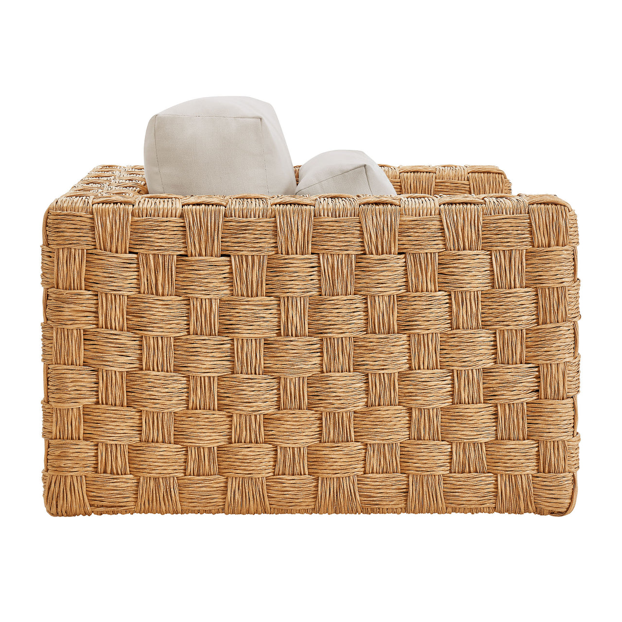 Theseus Alfresco Armchair, Natural Wood & Light Gray