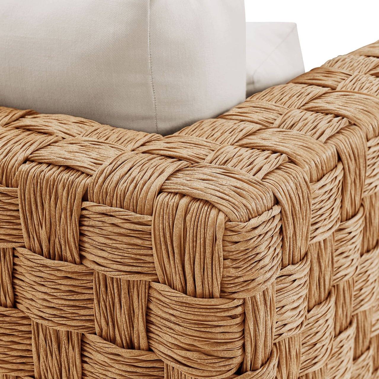 Theseus Alfresco Armchair, Natural Wood & Light Gray
