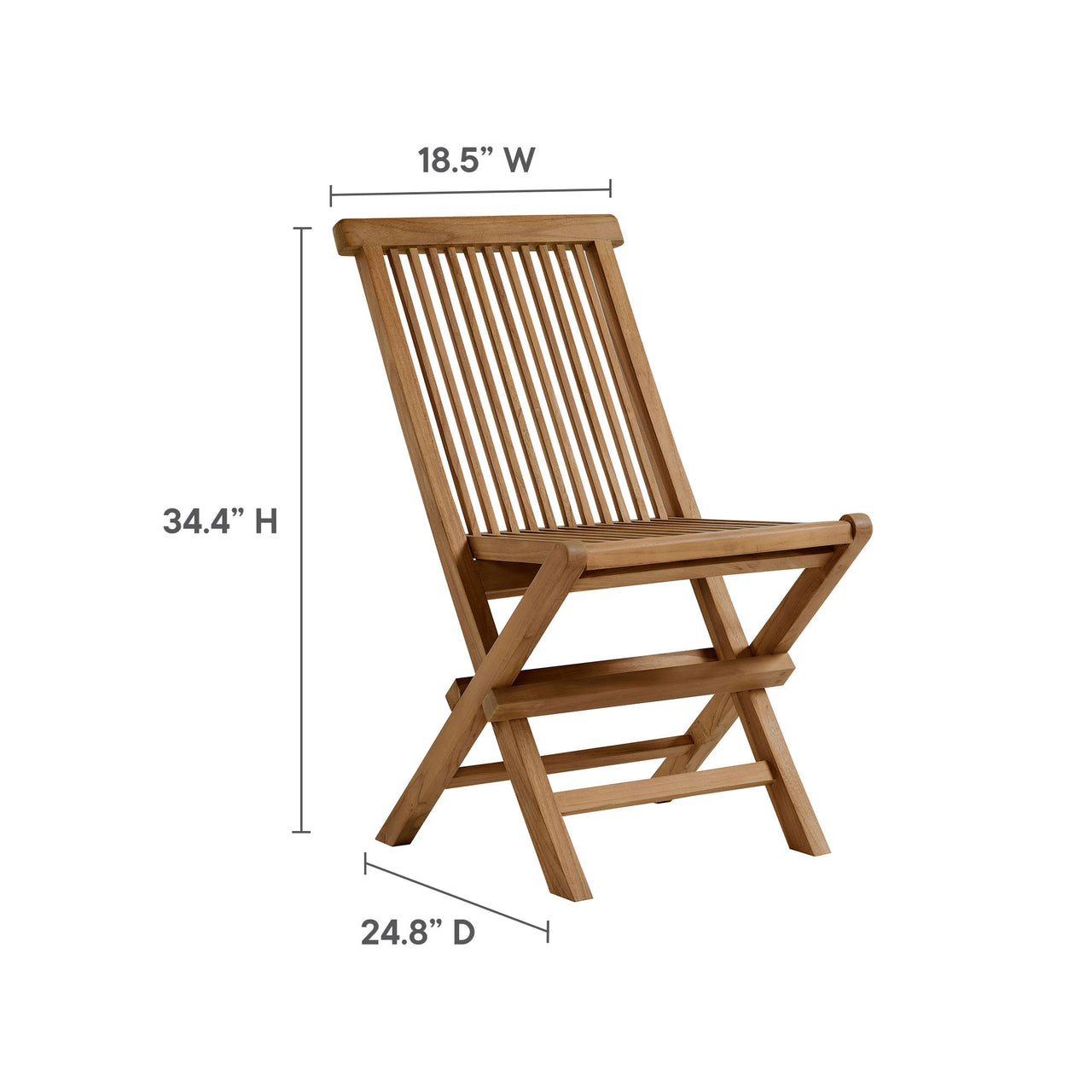 Alvierra 5-Piece Alfresco Teak Dining Set with Folding Chairs, Natural Wood