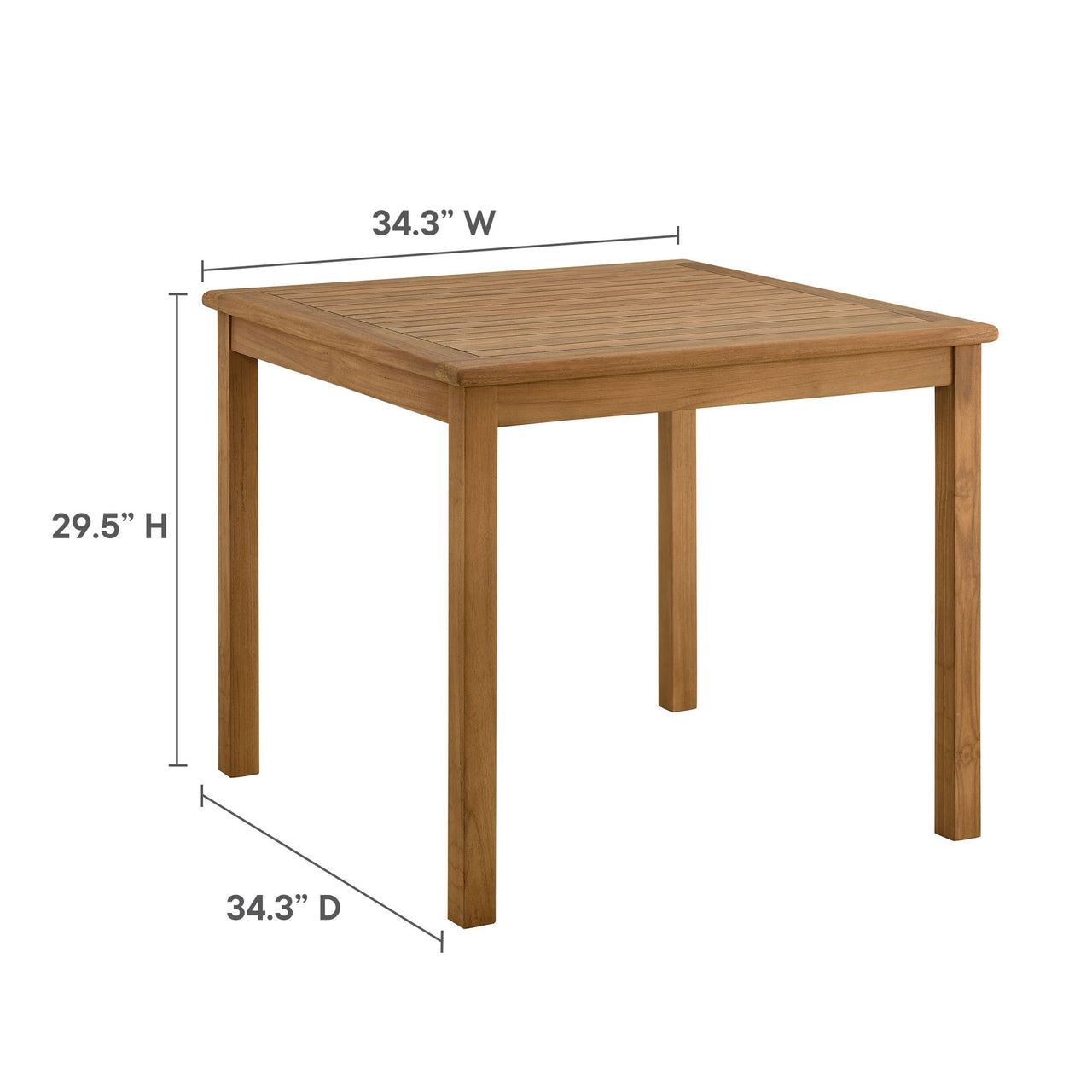 Alvierra 5-Piece Alfresco Teak Dining Set with Rope Folding Chairs, Natural Wood