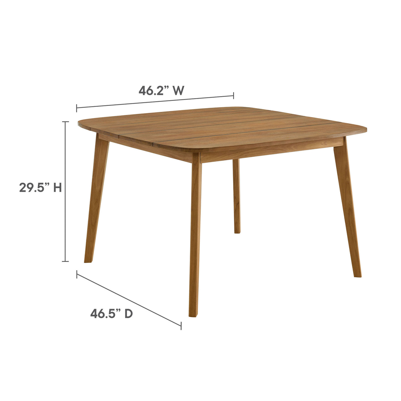 Alvierra 5-Piece Alfresco Teak and Rope Dining Set with Armless Chairs, Natural Wood