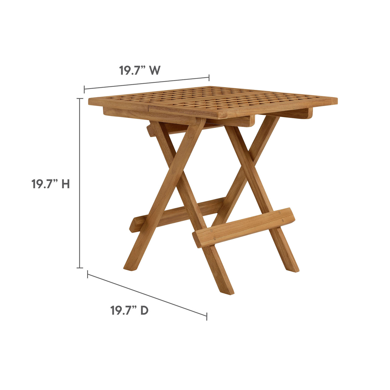 Alvierra 3-Piece Alfresco Teak and Rope Folding Lounge Chairs and Side Table, Natural Wood