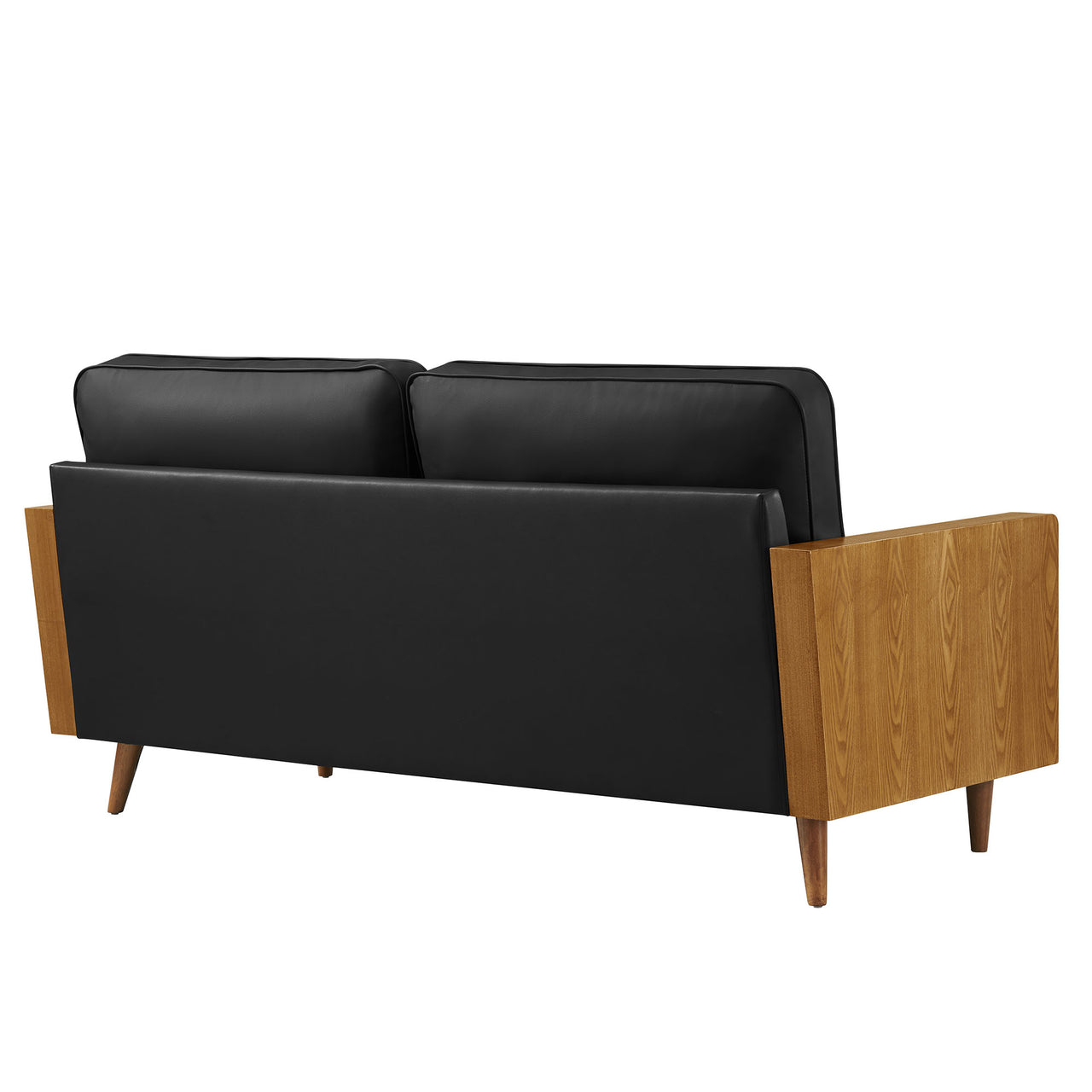 Kieren Eco-Leather Sofa, Walnut & Black