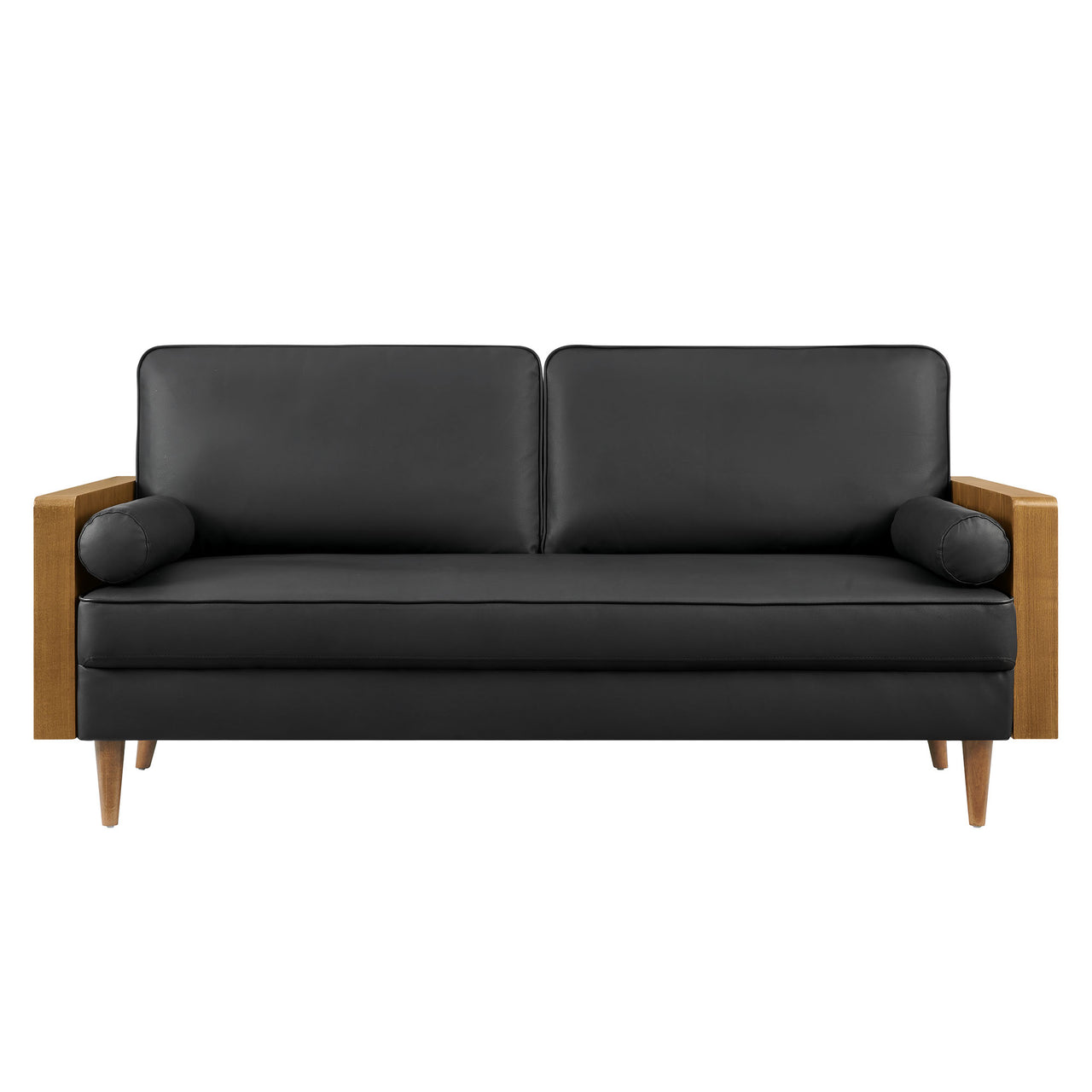 Kieren Eco-Leather Sofa, Walnut & Black