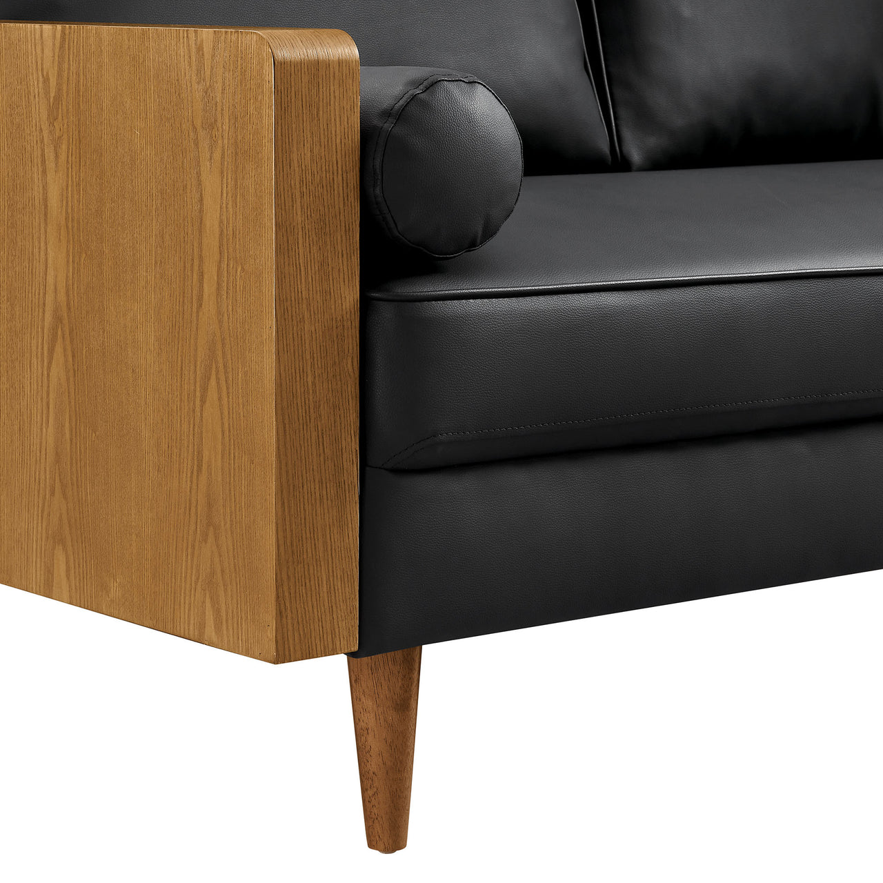 Kieren Eco-Leather Sofa, Walnut & Black