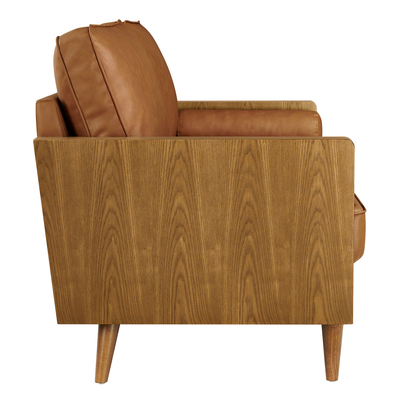Kieren Eco-Leather Sofa, Walnut & Tan