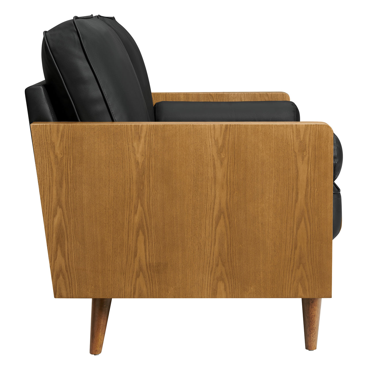 Kieren Eco-Leather Loveseat, Walnut & Black