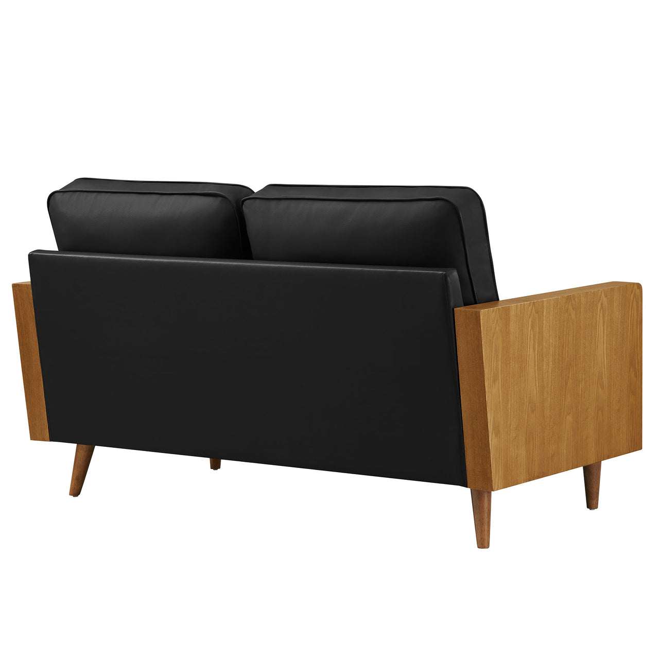 Kieren Eco-Leather Loveseat, Walnut & Black