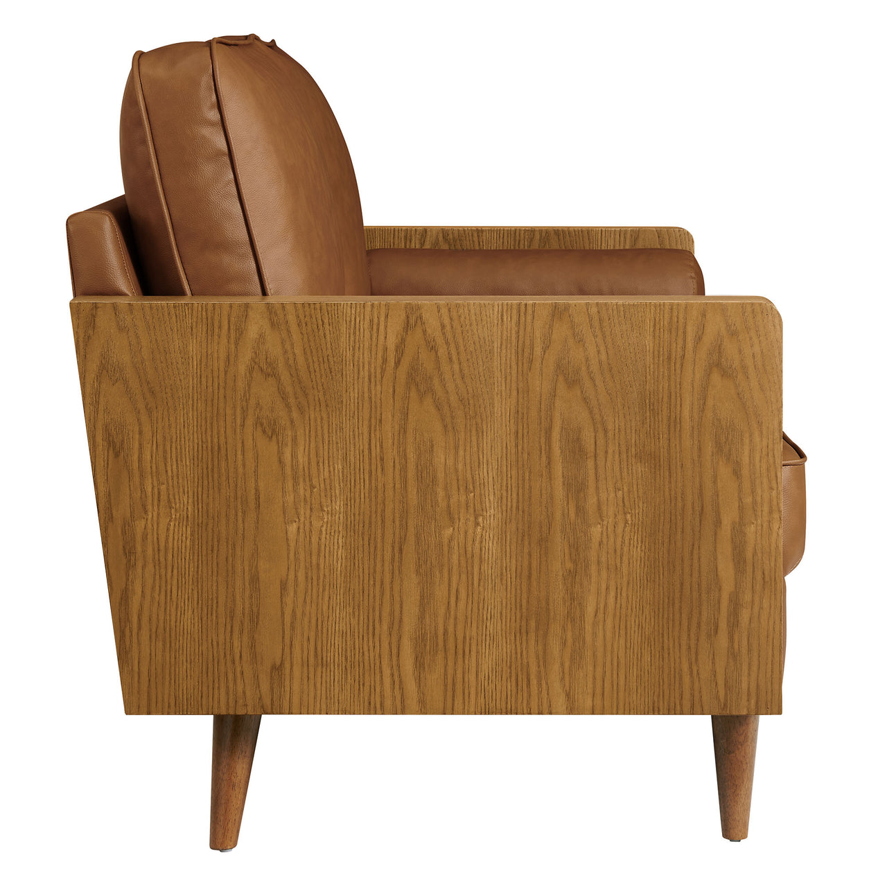 Kieren Eco-Leather Loveseat, Walnut & Tan