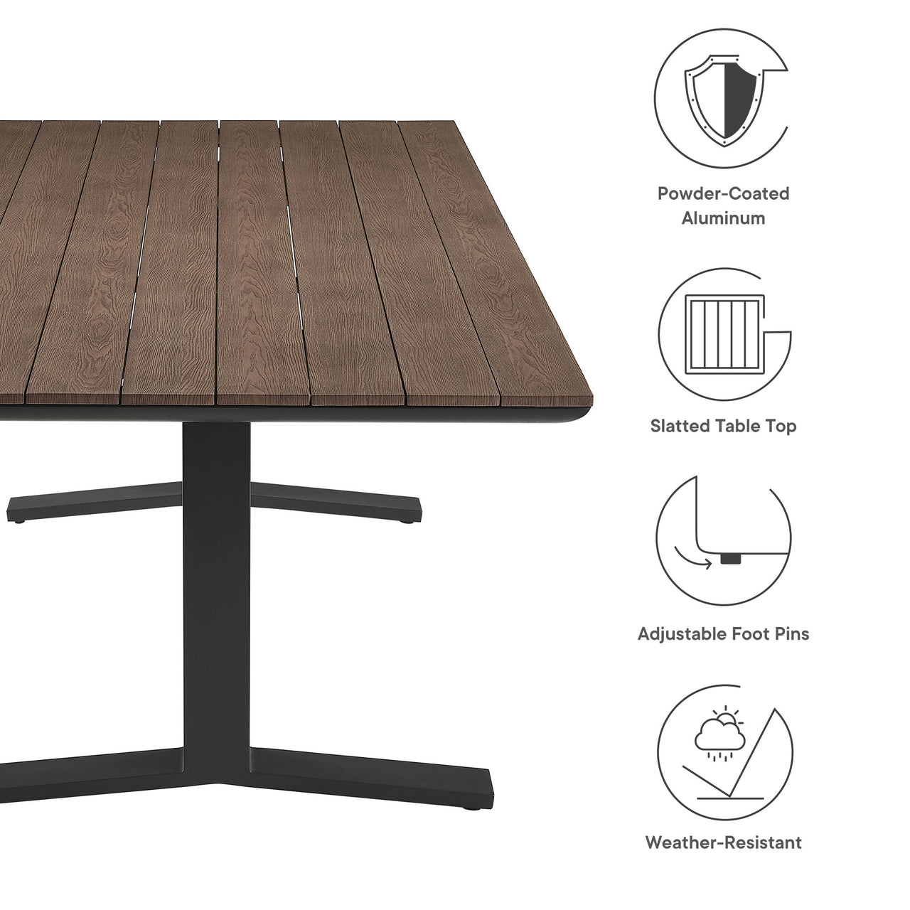 Velmoor Alfresco Dining Table, Charcoal & Gray