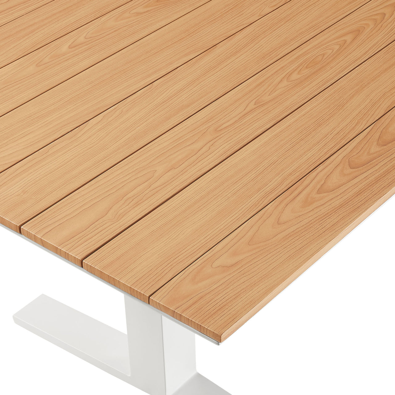 Velmoor Alfresco Dining Table, Natural Wood & White