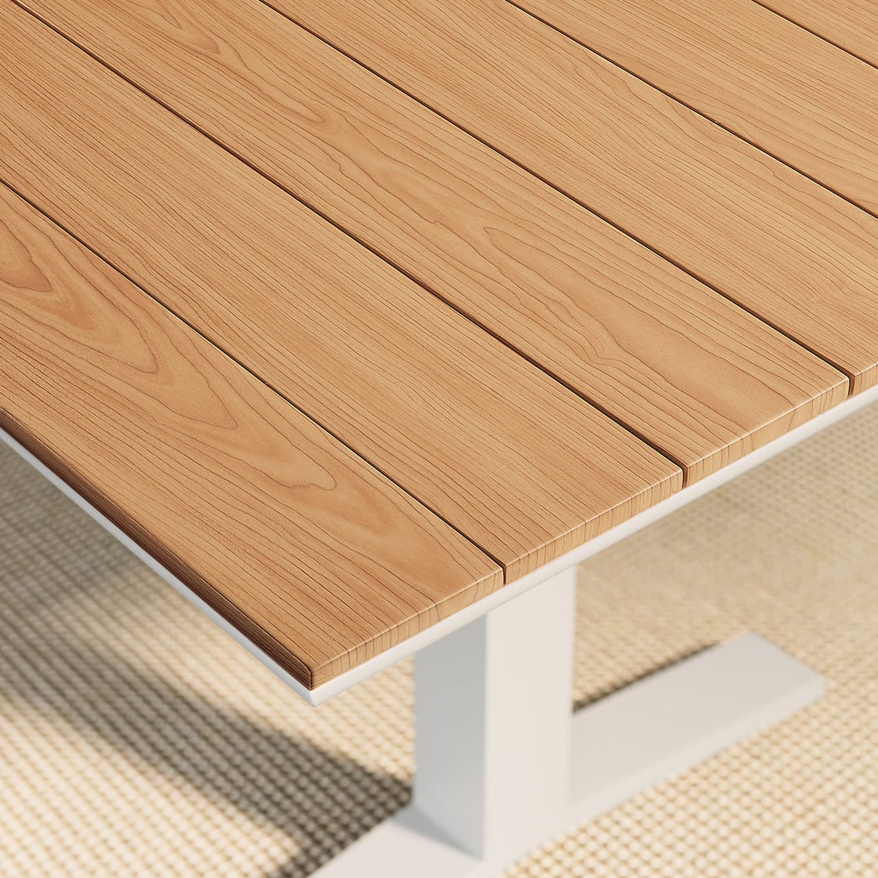 Velmoor Alfresco Dining Table, Natural Wood & White