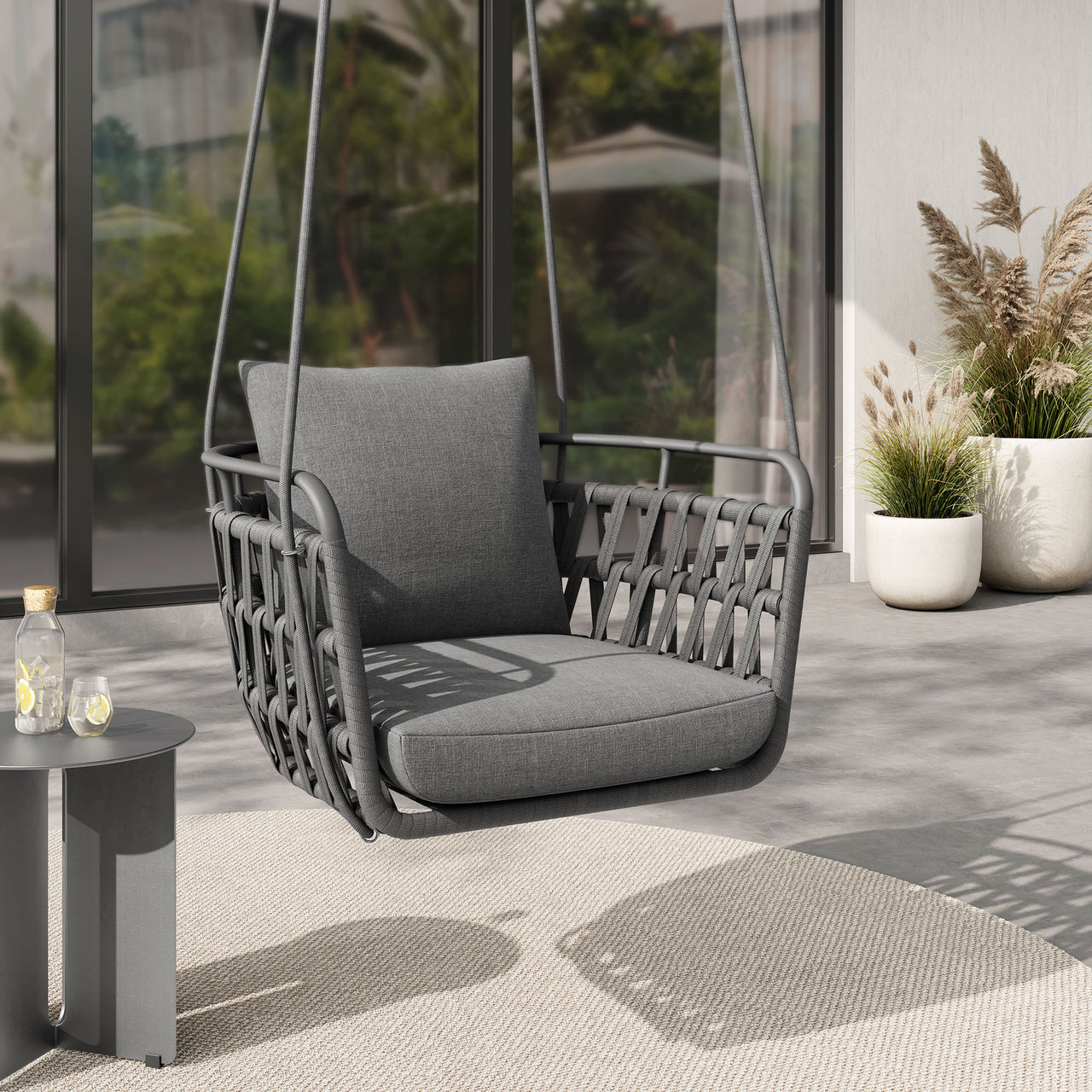 Marindrel Swing Chair, Charcoal