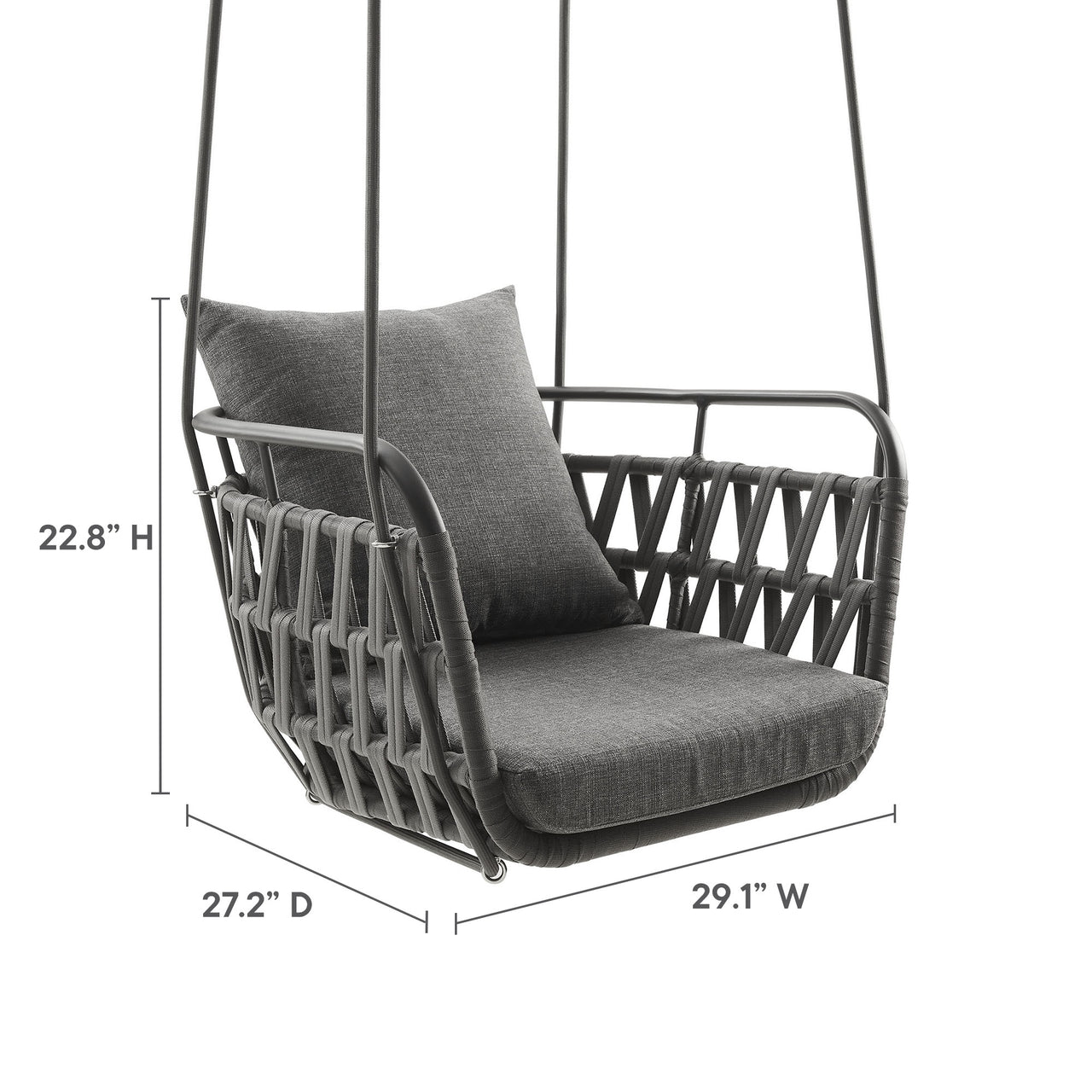 Marindrel Swing Chair, Charcoal