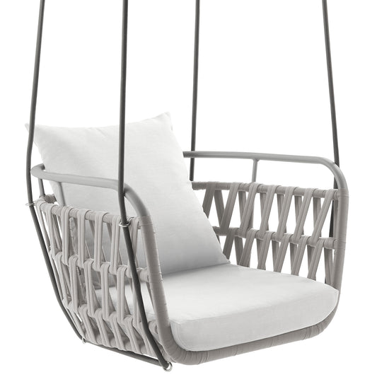 Marindrel Swing Chair, Light Gray & White