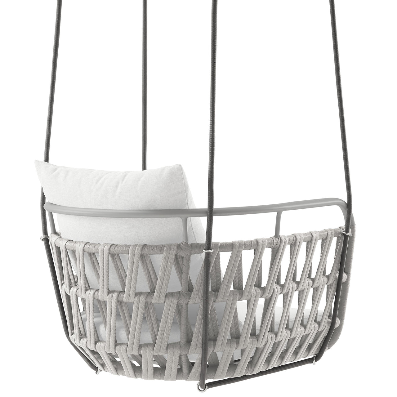 Marindrel Swing Chair, Light Gray & White