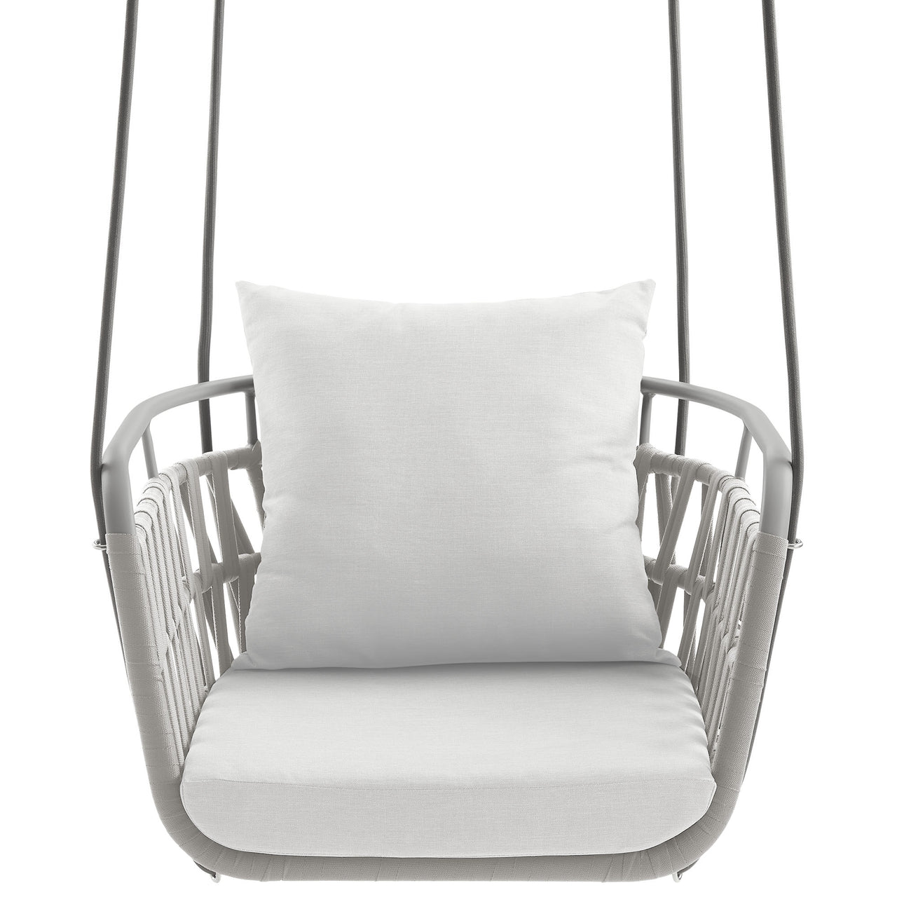 Marindrel Swing Chair, Light Gray & White