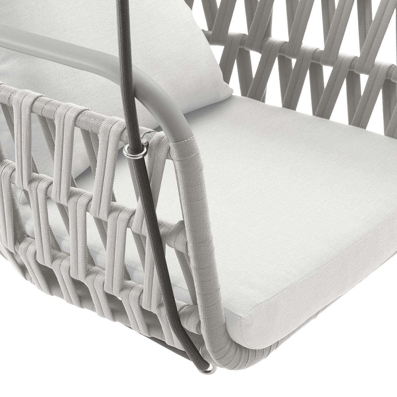 Marindrel Swing Chair, Light Gray & White