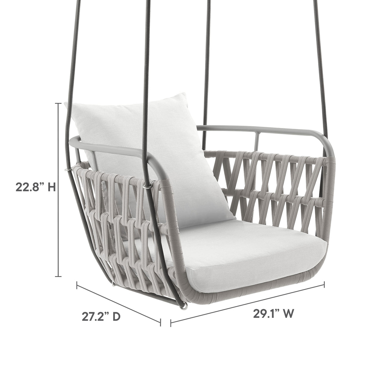 Marindrel Swing Chair, Light Gray & White