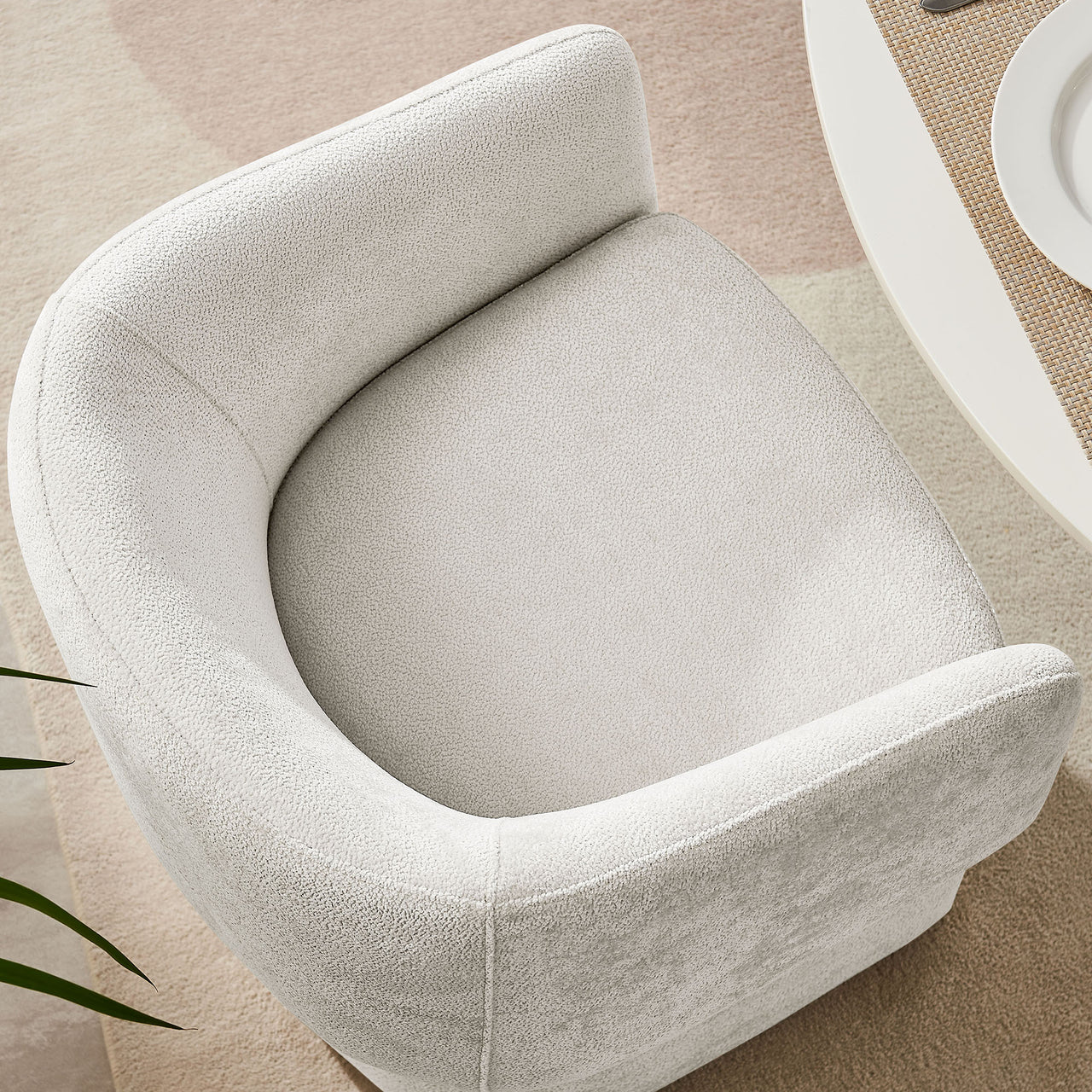 Satisfy Chenille Dining Chair, Ivory
