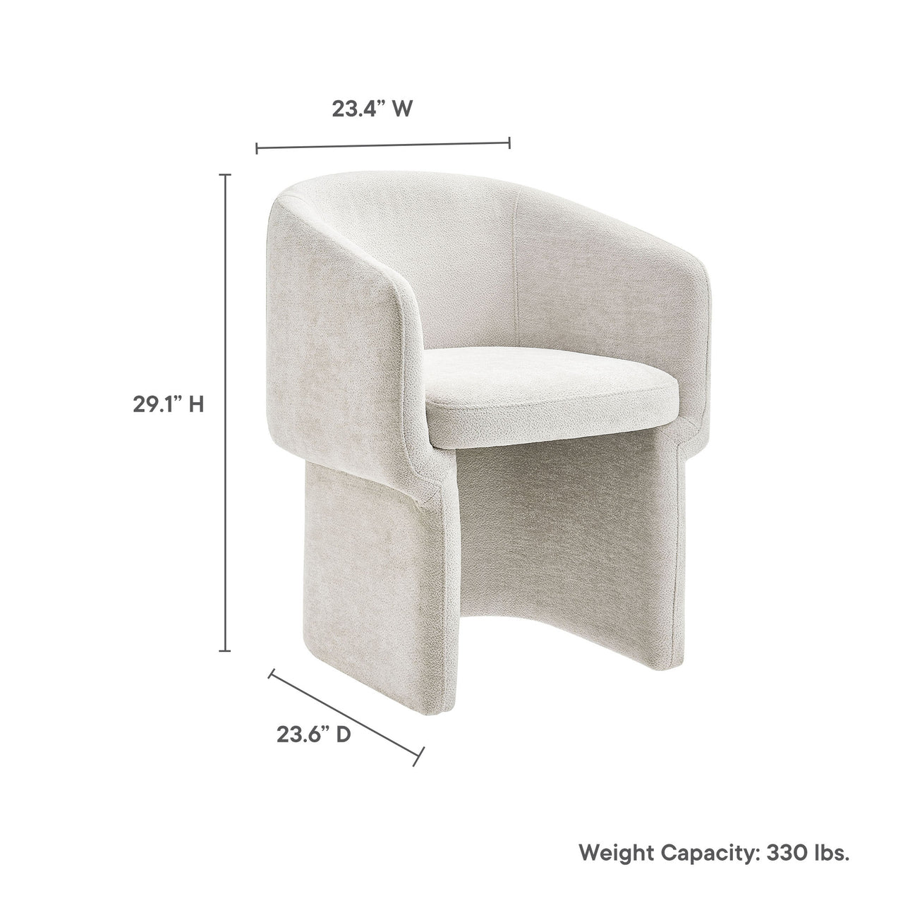 Satisfy Chenille Dining Chair, Ivory