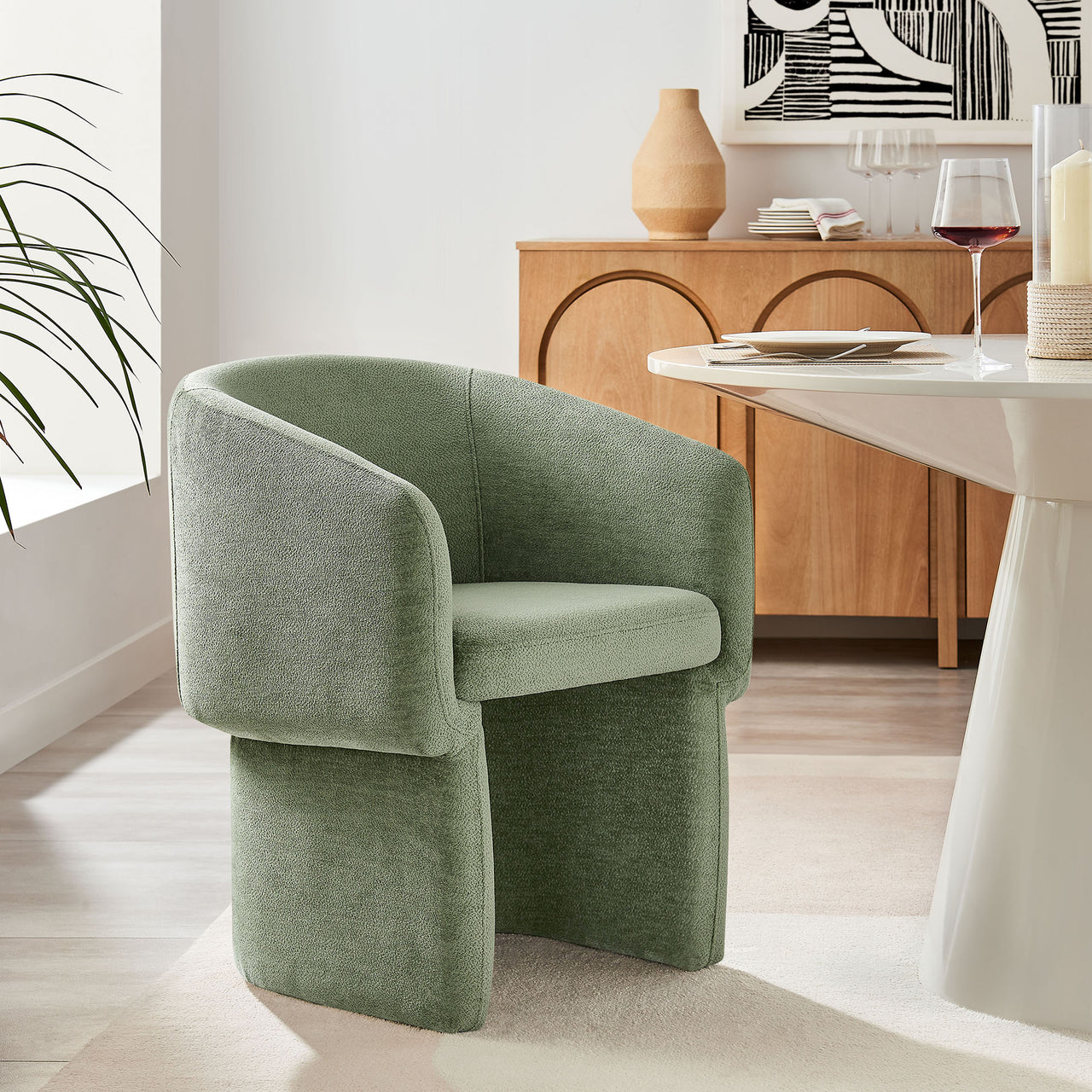 Satisfy Chenille Dining Chair, Sage