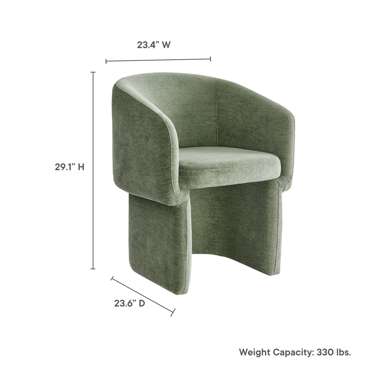 Satisfy Chenille Dining Chair, Sage
