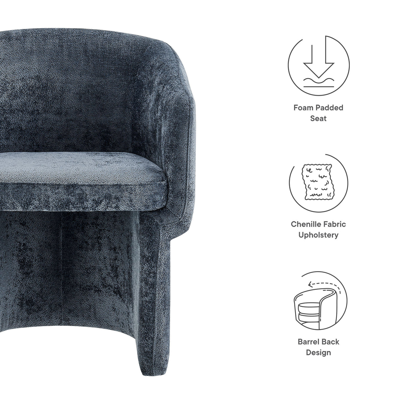 Satisfy Chenille Dining Chair, Slate