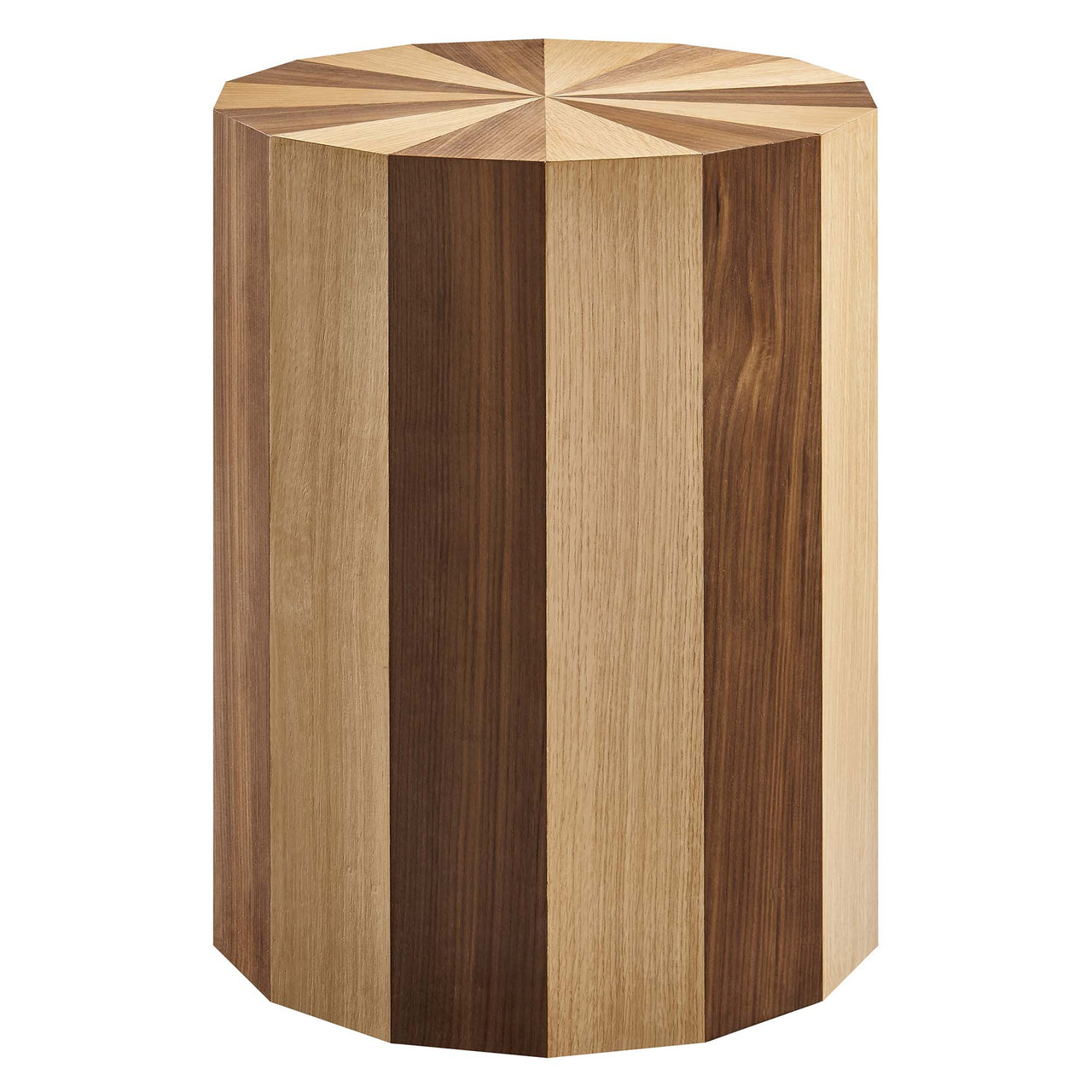 Melvara Side Table, Cream & Walnut