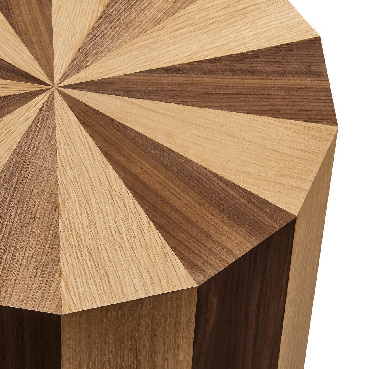 Melvara Side Table, Cream & Walnut