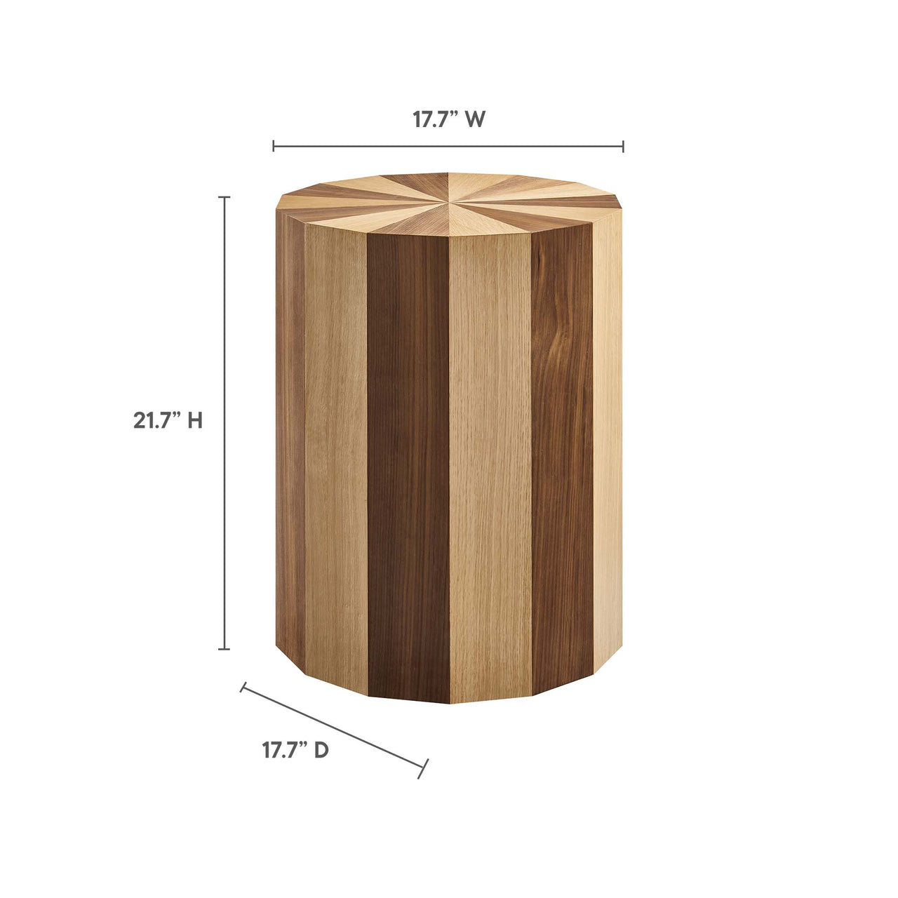 Melvara Side Table, Cream & Walnut
