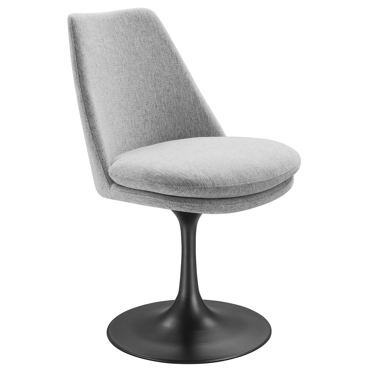 Ensemble Swivel Upholstered Side Chair, Black & Light Gray
