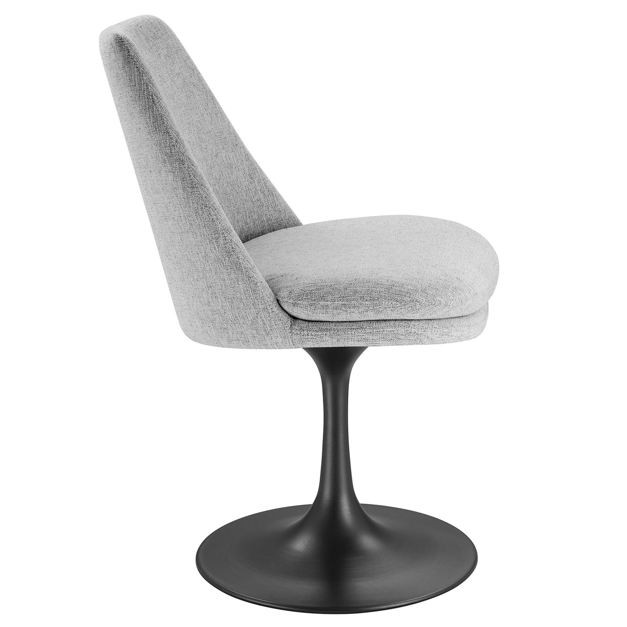 Ensemble Swivel Upholstered Side Chair, Black & Light Gray