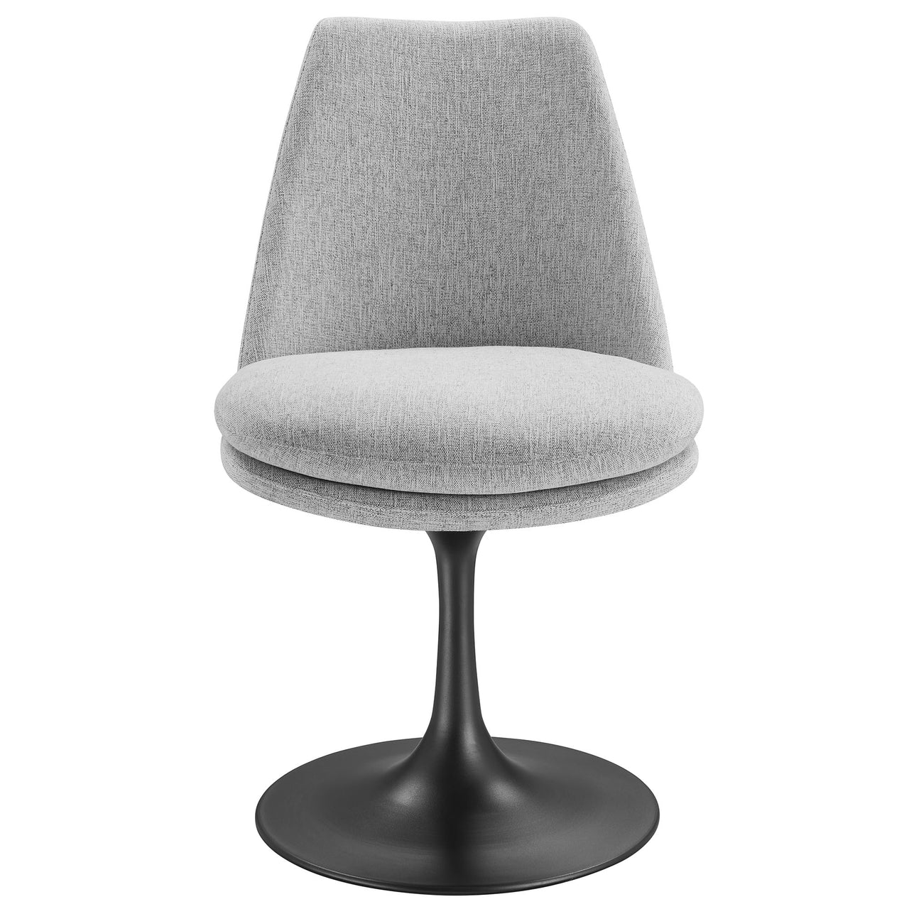 Ensemble Swivel Upholstered Side Chair, Black & Light Gray