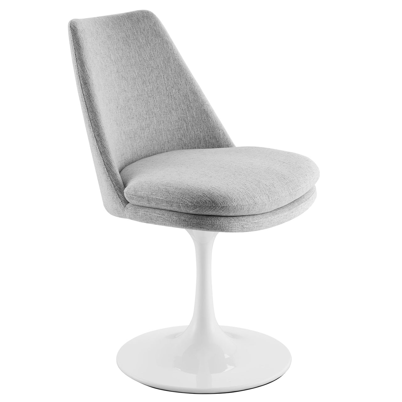 Ensemble Swivel Upholstered Side Chair, White & Light Gray