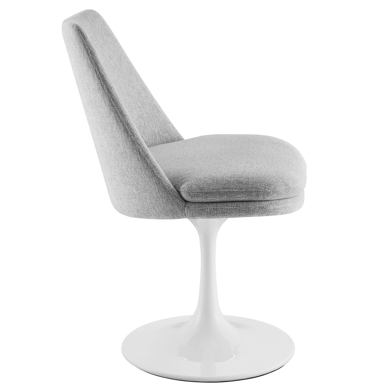 Ensemble Swivel Upholstered Side Chair, White & Light Gray
