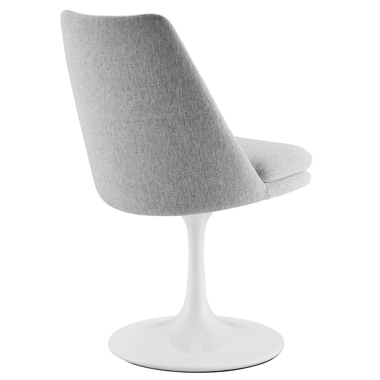 Ensemble Swivel Upholstered Side Chair, White & Light Gray