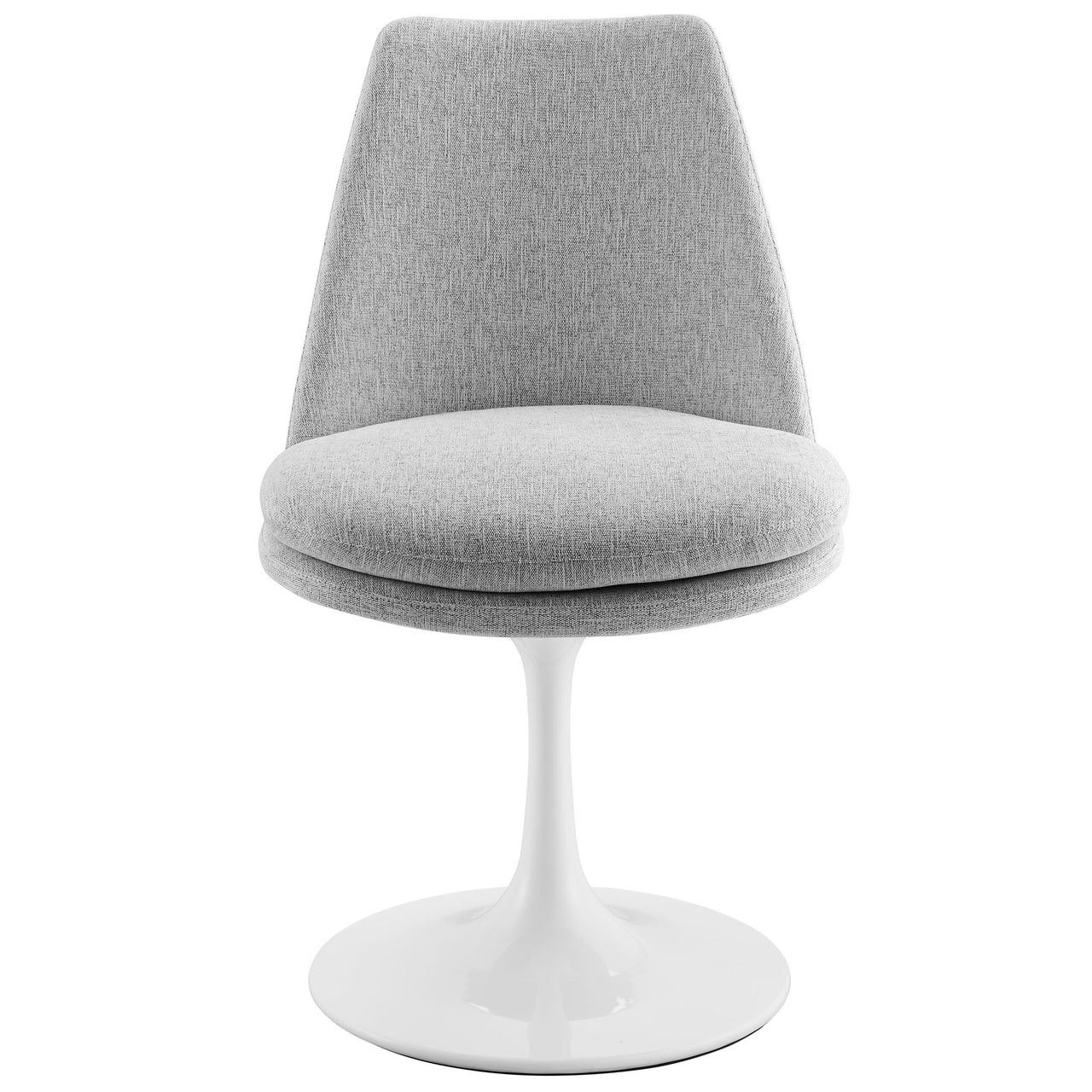 Ensemble Swivel Upholstered Side Chair, White & Light Gray