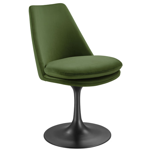 Ensemble Swivel Velvet Side Chair, Black & Basil