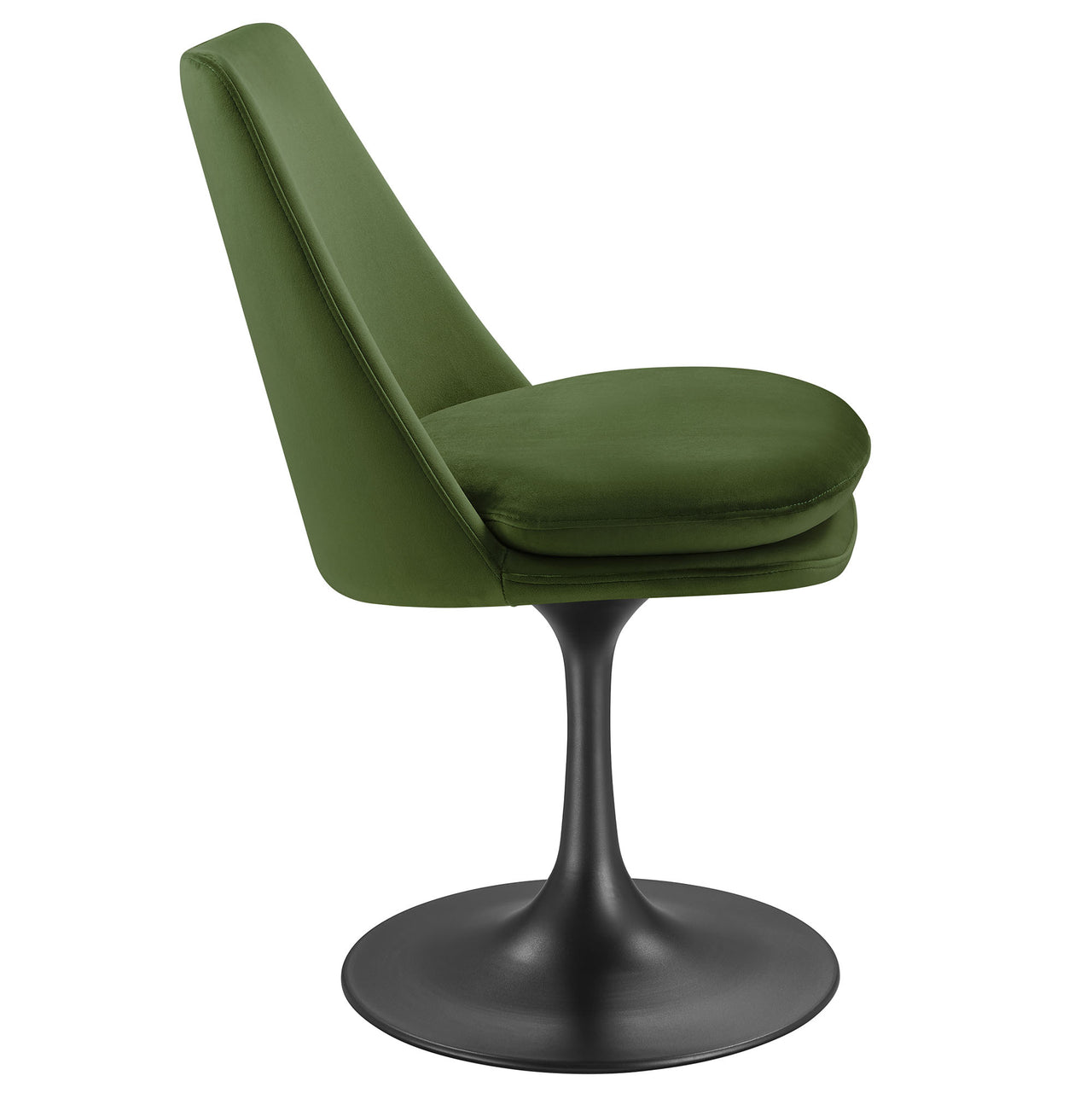 Ensemble Swivel Velvet Side Chair, Black & Basil