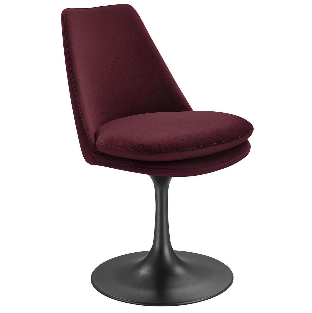 Ensemble Swivel Velvet Side Chair, Black & Wine